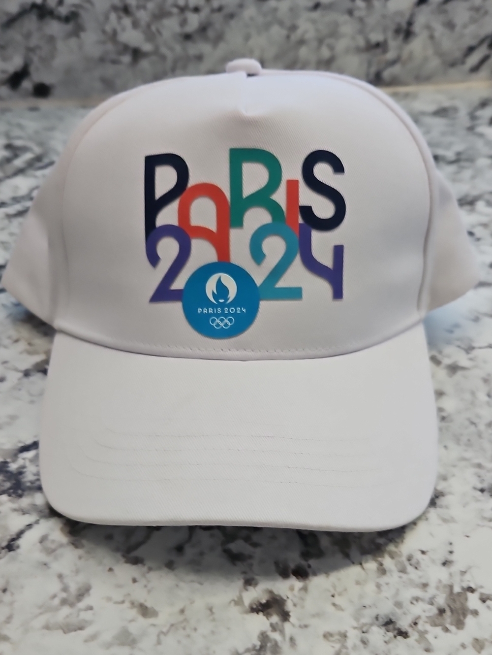 Kids White Paris 2024 Logo Baseball Cap